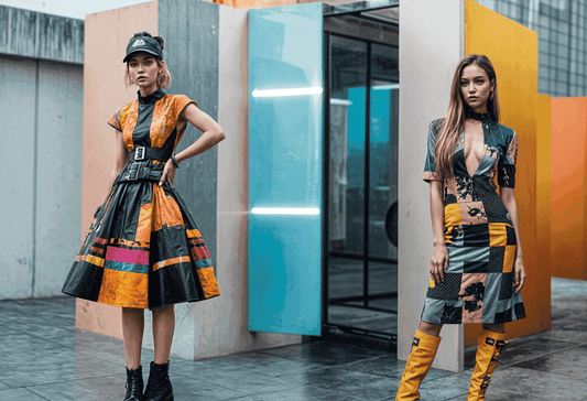 A_millennial_woman_showcases_her_eclectic_style_in_an_elegant_dress_cap_and_high_heels_while_a_Gen_Z_woman_makes_a_statement_in_a_chic_outfit_paired_with_stylish_boots - The Fashion Project