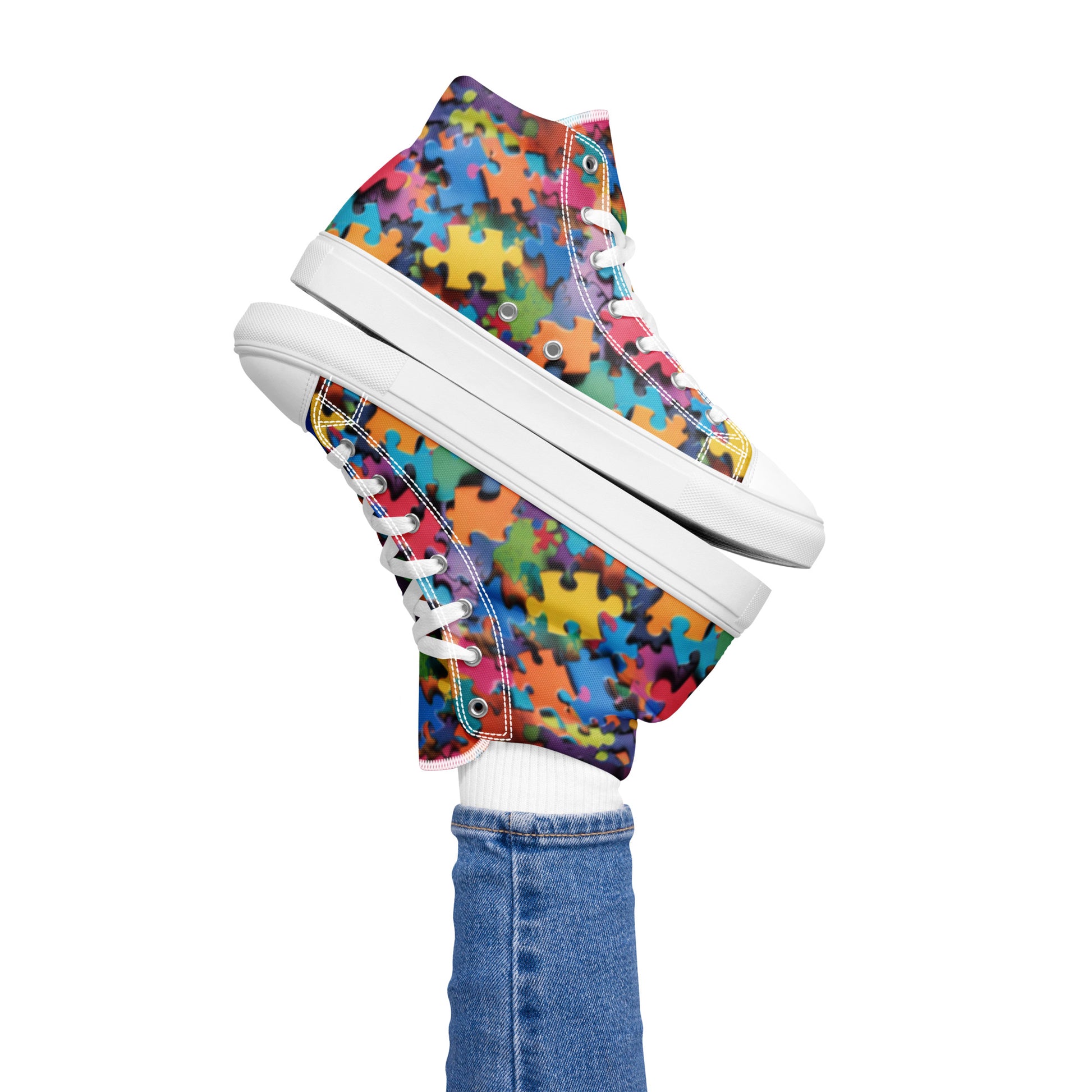 Decode Me - Women's High Top Canvas Shoes Product mockup