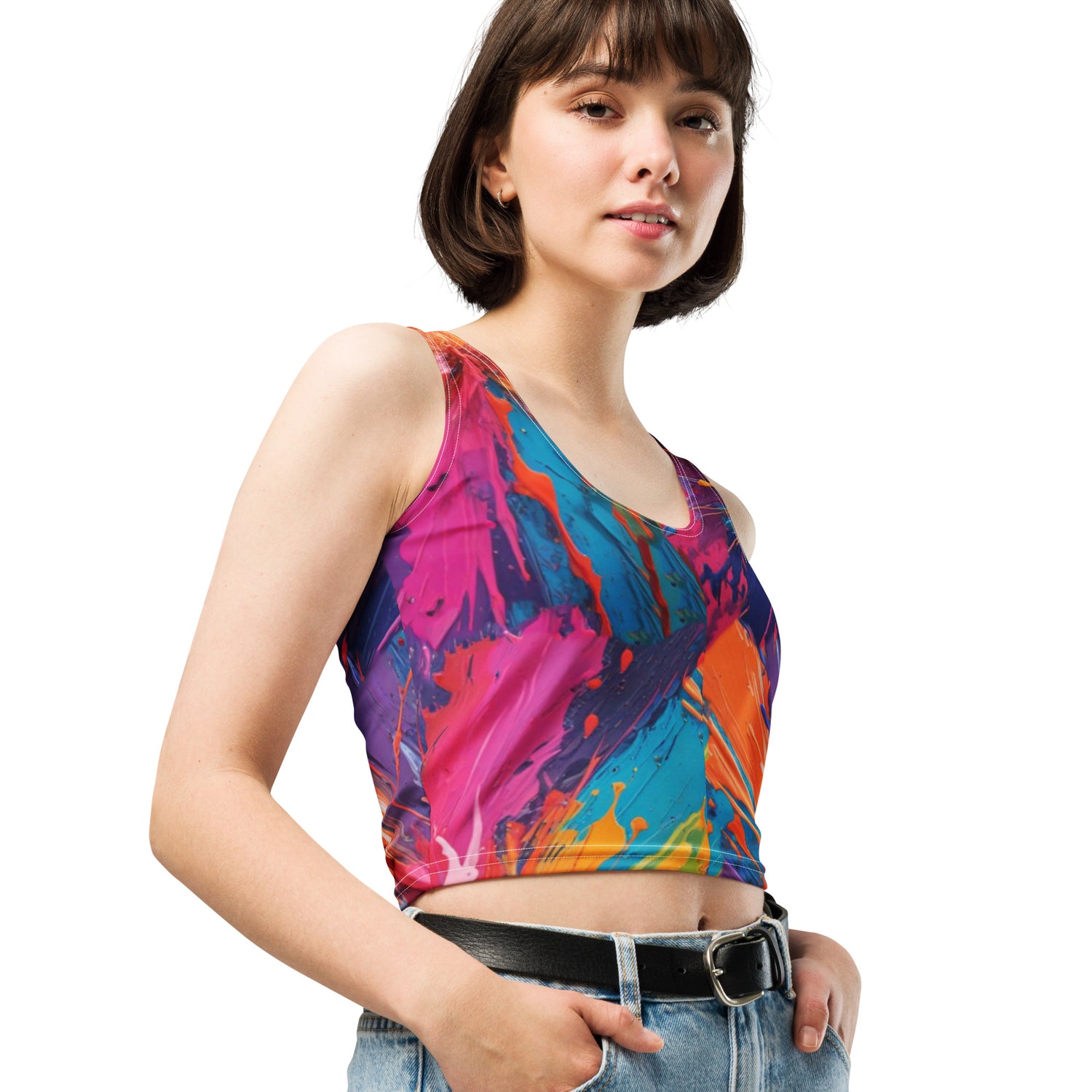 Oblique Aura All Over Print Crop Top